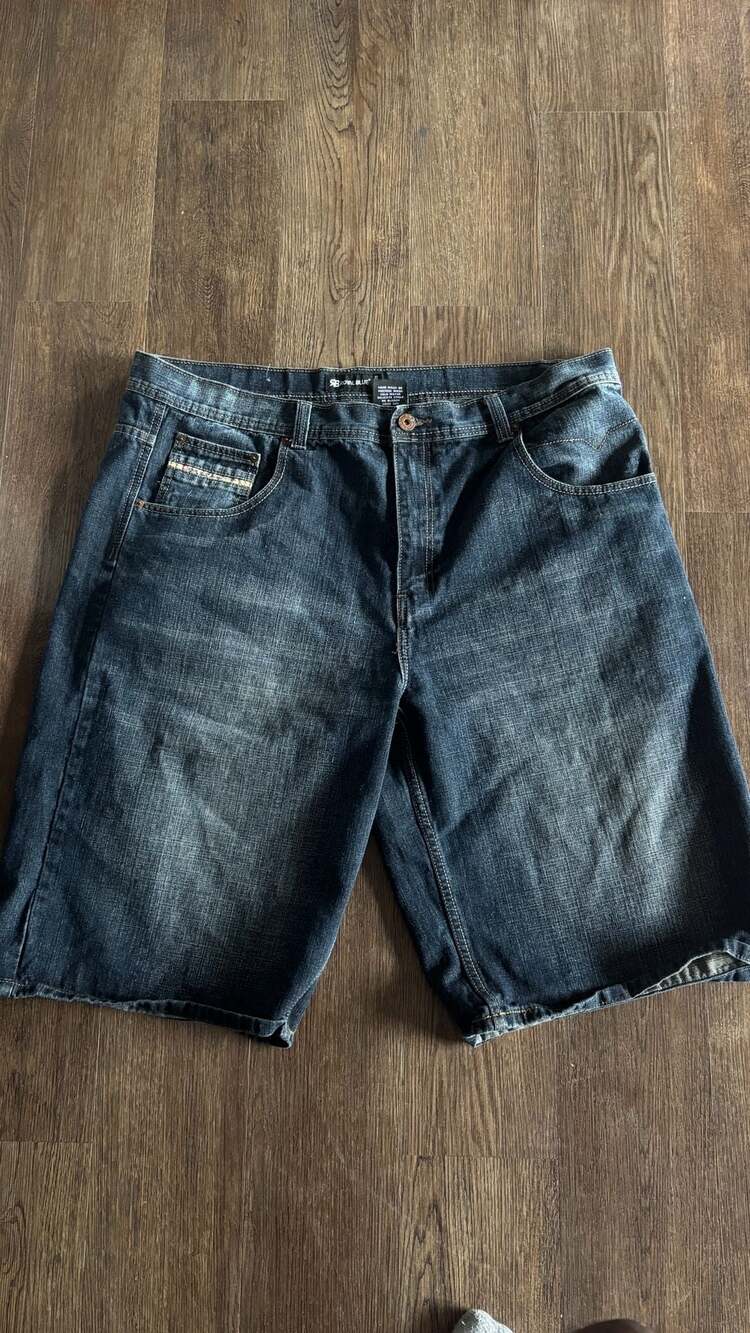 Royal Blue Men's Relaxed Fit Denim Jean Shorts